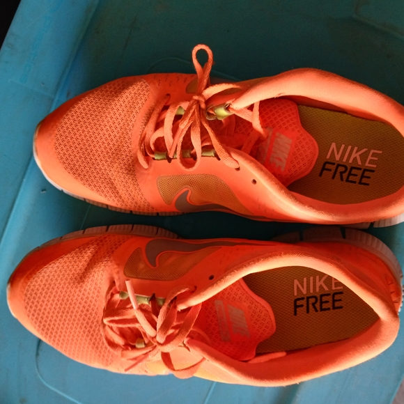 Nike Free Orange Athletic Shoes - Picture 1 of 6